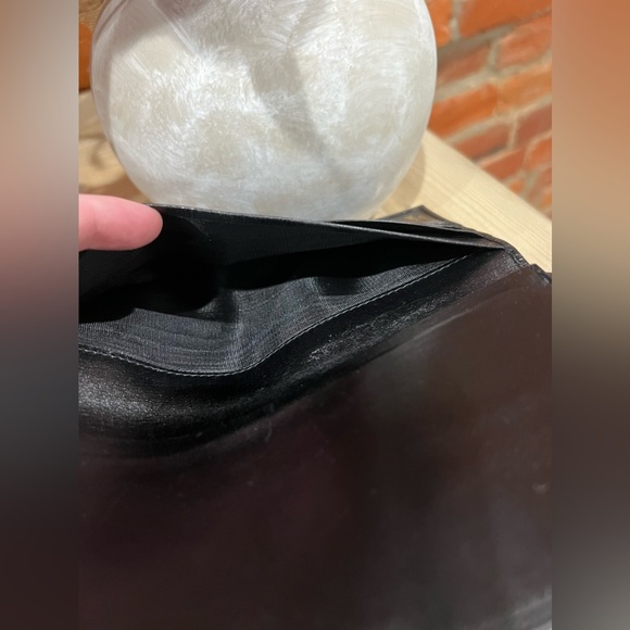 CELINE Black & Gold Leather Embossed Signature Macadam Design Slim Long Wallet - Picture 11 of 14